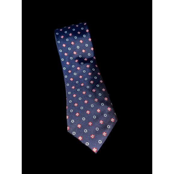 Bloomingdales New With Tags Men's Tie Dark Blue - Picture 1 of 3